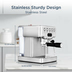 Geek Chef Espresso Machine With Milk Frother For Latte, Cappuccino, Macchiato