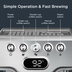 Geek Chef Espresso Machine With Milk Frother For Latte, Cappuccino, Macchiato